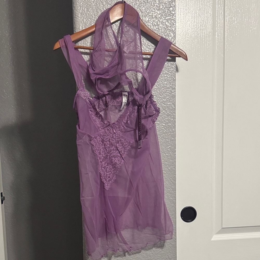 Elegant Purple Lace Chemise